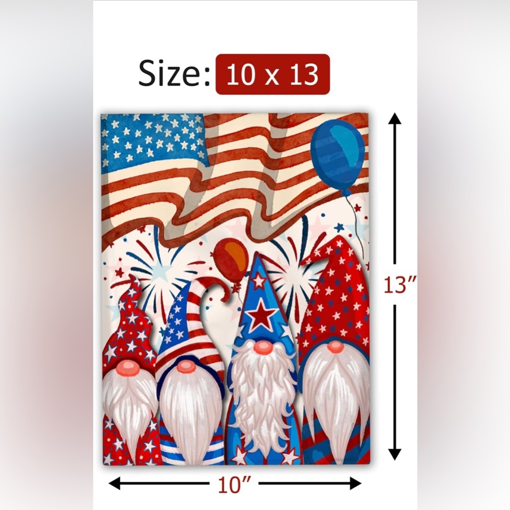 Patriotic Gnome 10” x 13” Poly Mailers - Red, White, and Blue - Picture 3 of 5